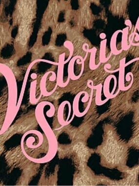 Victoria's Secret Leopard Print Pouch with Pink Script